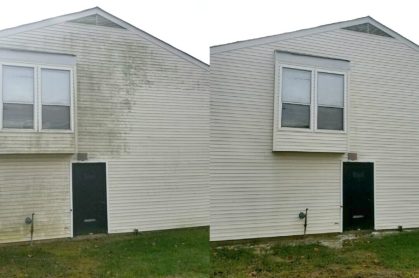 Before and after washing HOA exterior
