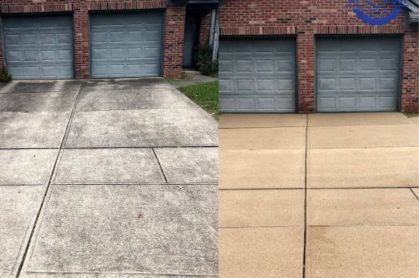 Before and after driveway restoration