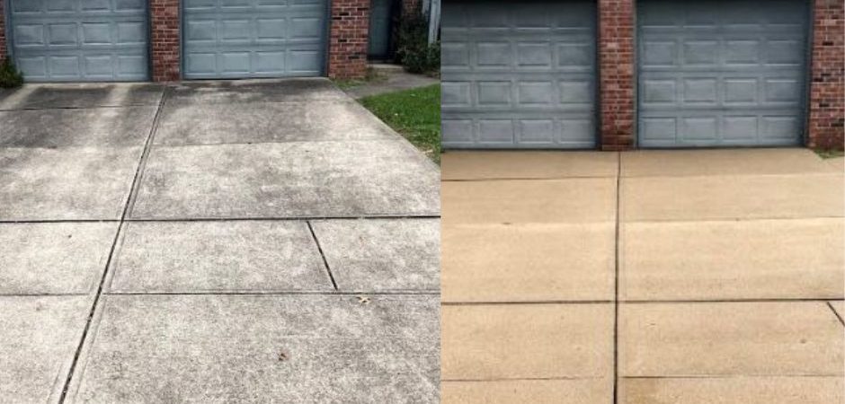 Before and after driveway restoration