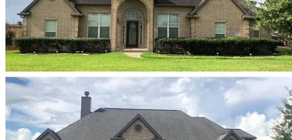 Before and After Soft Wash Roof Cleaning