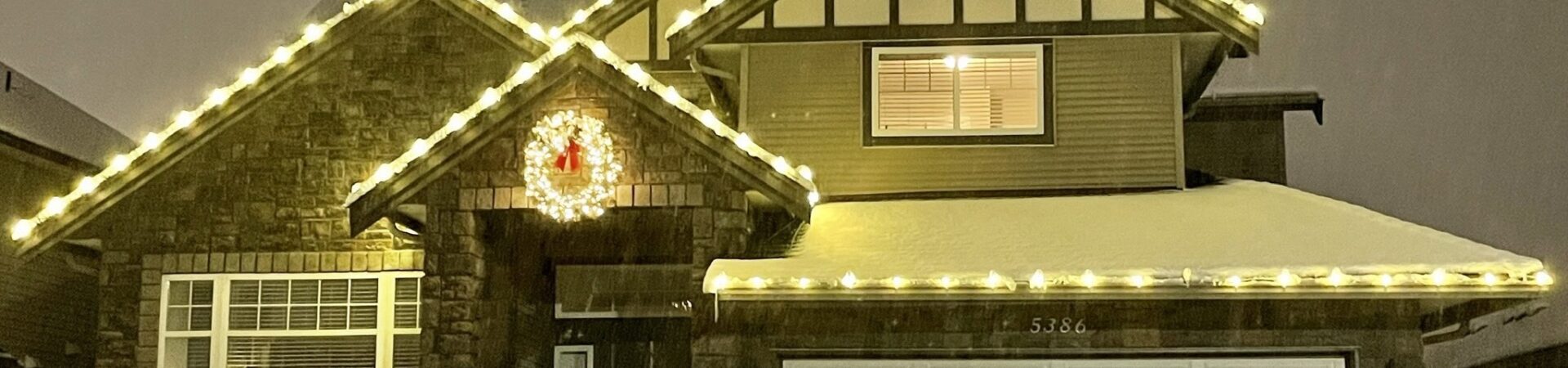 Christmas Lights in the Snow