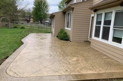 Stamped concrete patio
