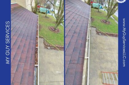 Gutter cleaning Avon before and after