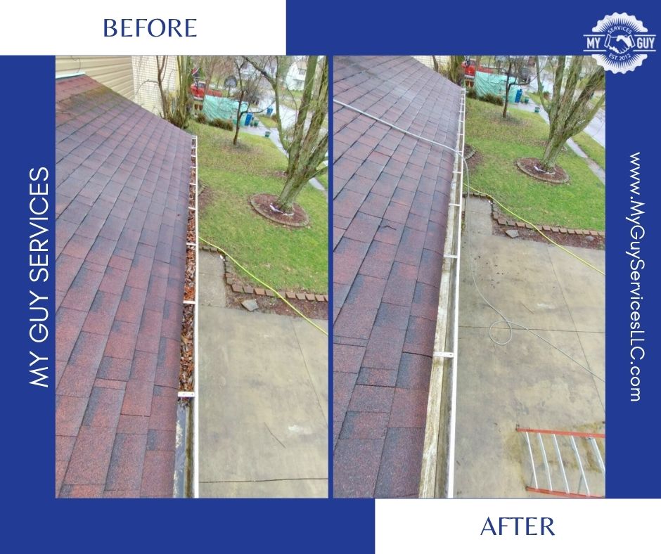 Gutter cleaning Avon before and after