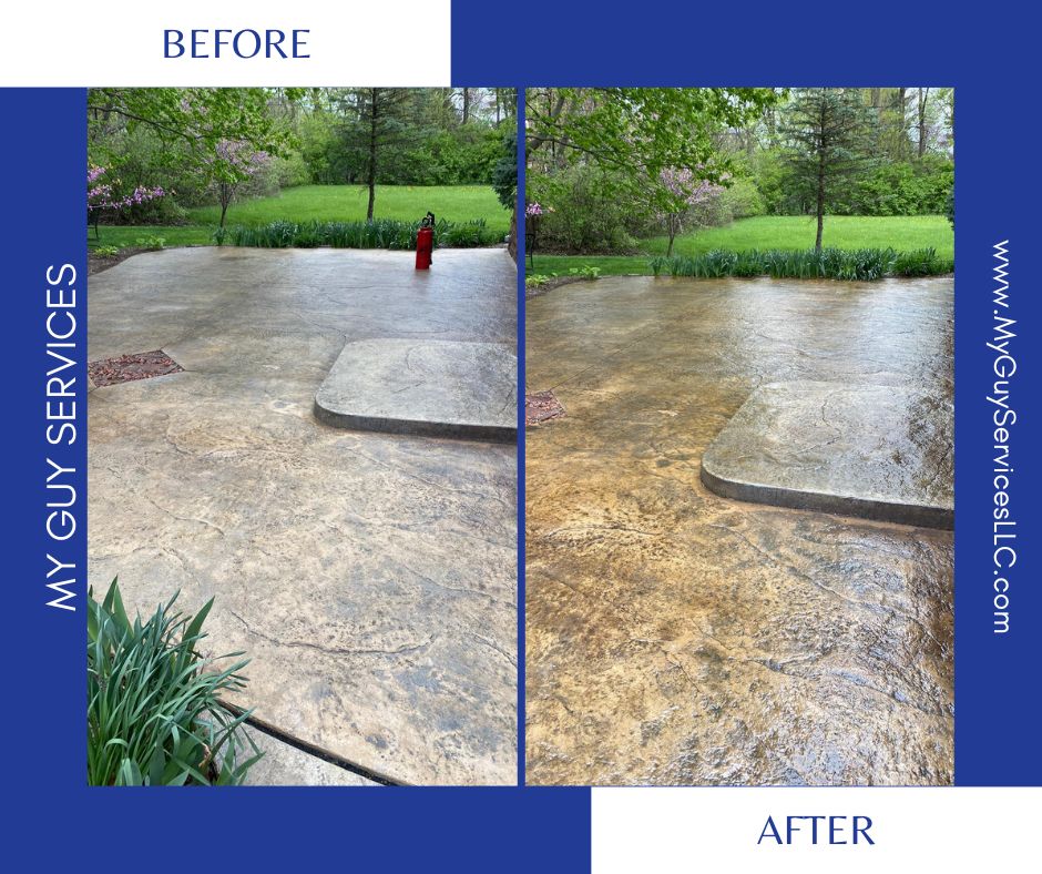 Driveway concrete sealing service in Carmel neighborhood